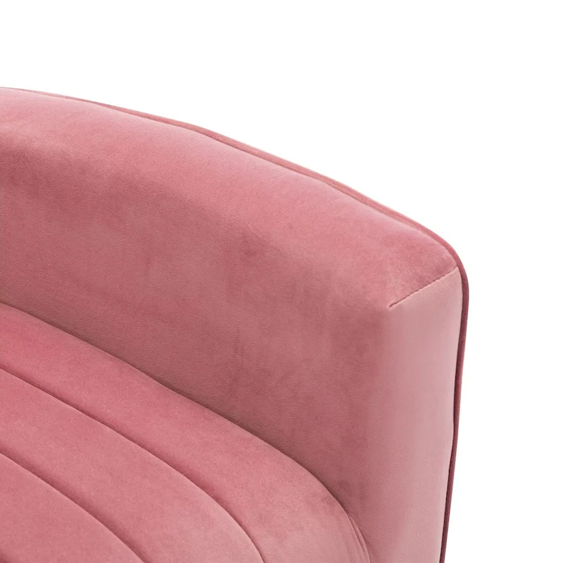 Velvet Comfy Accent Chair Cozy Arm Chair with Wingback and Gold Metal Legs