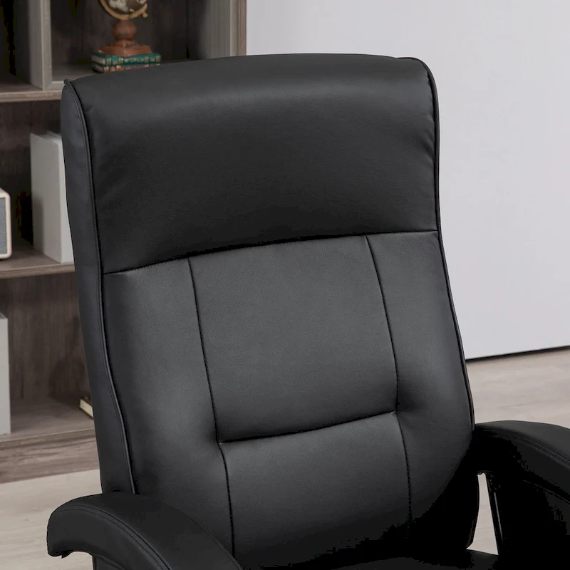 Modern Lounge Chair PU Leather Swivel Recliner Chair Padded Armchair with Footrest and Adjustable Backrest