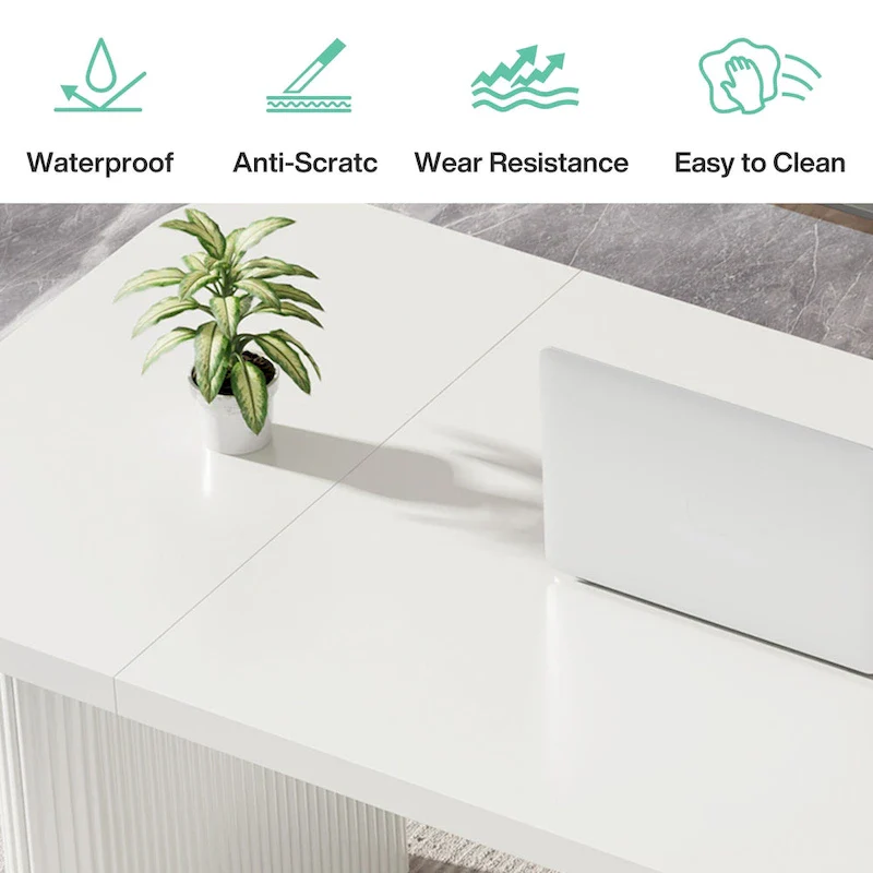 62.99 W Modern Executive Desk Simple Computer Desk with Engineered Wood Top and Legs