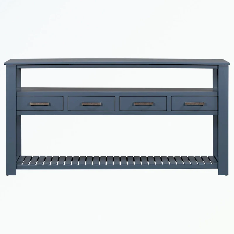 Console Table with 4 Drawers and 2 Shelves