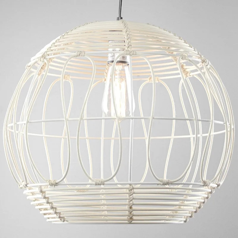 Wicker Globe Style Hanging Pendant Lamp (16 )