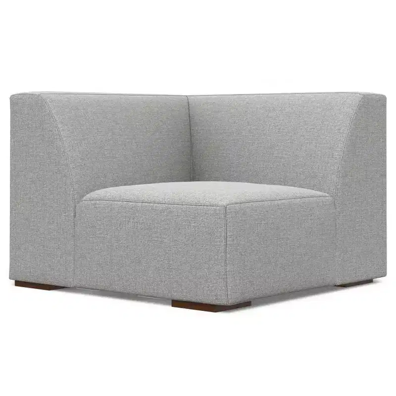 WyndenHall Biggs Right Sectional and Ottoman Pale Gray