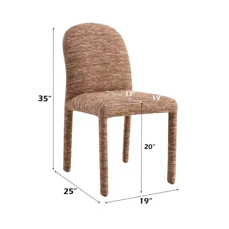 GDFStudio Voll Modern Metal Chenille Upholstered Dining Chair (Set of 2)