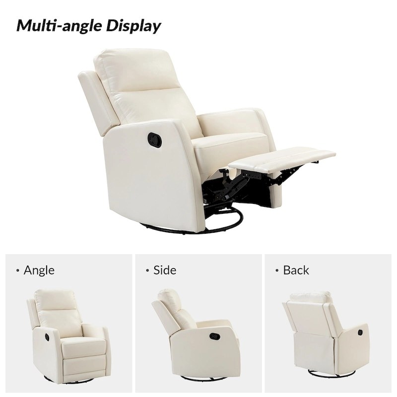 Esteban Modern Faux Leather Manual Rocking Swivel Recliner with Wingback