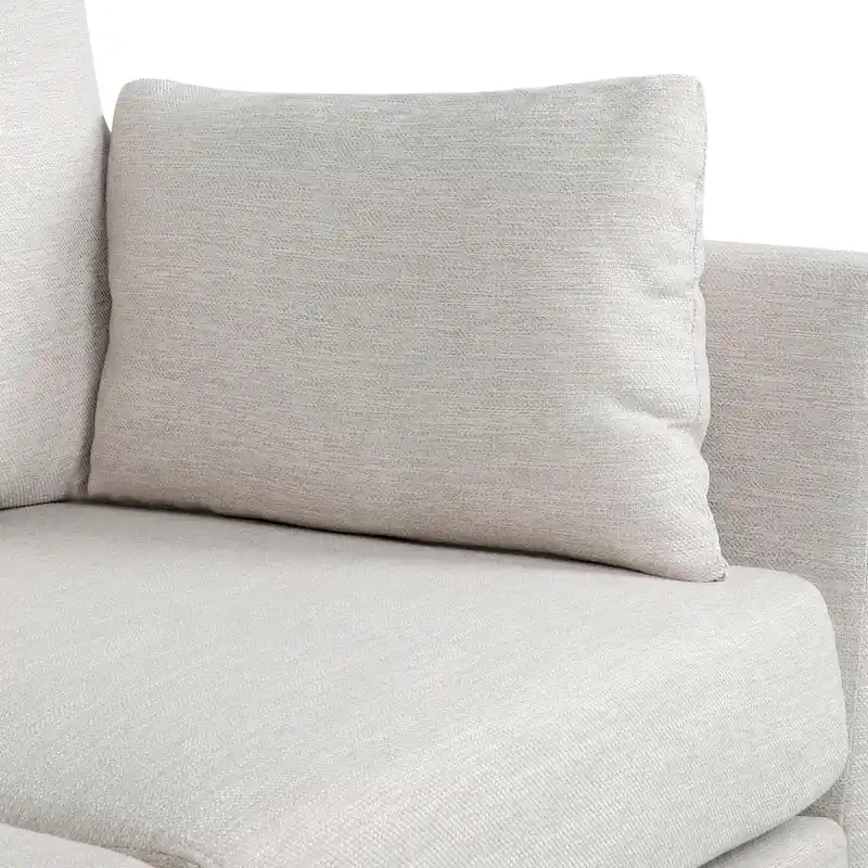 Modern 76.5  3-Seater Sofa with Birchwood Legs and Pillows