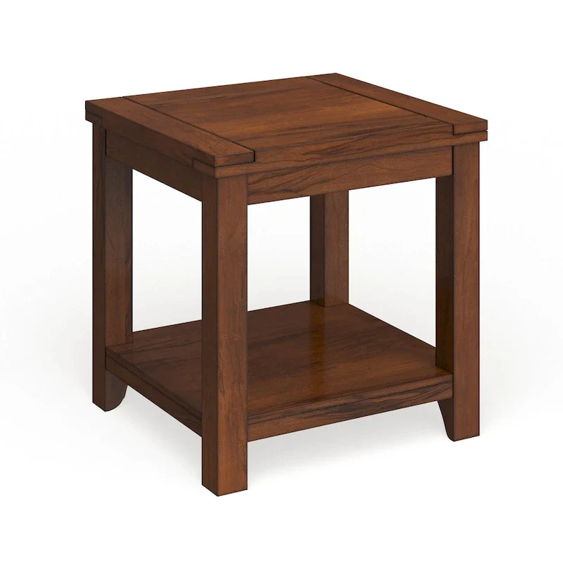 Llat Transitional Cherry 24-inch Solid Wood 1-Shelf Side Table by Furniture of America
