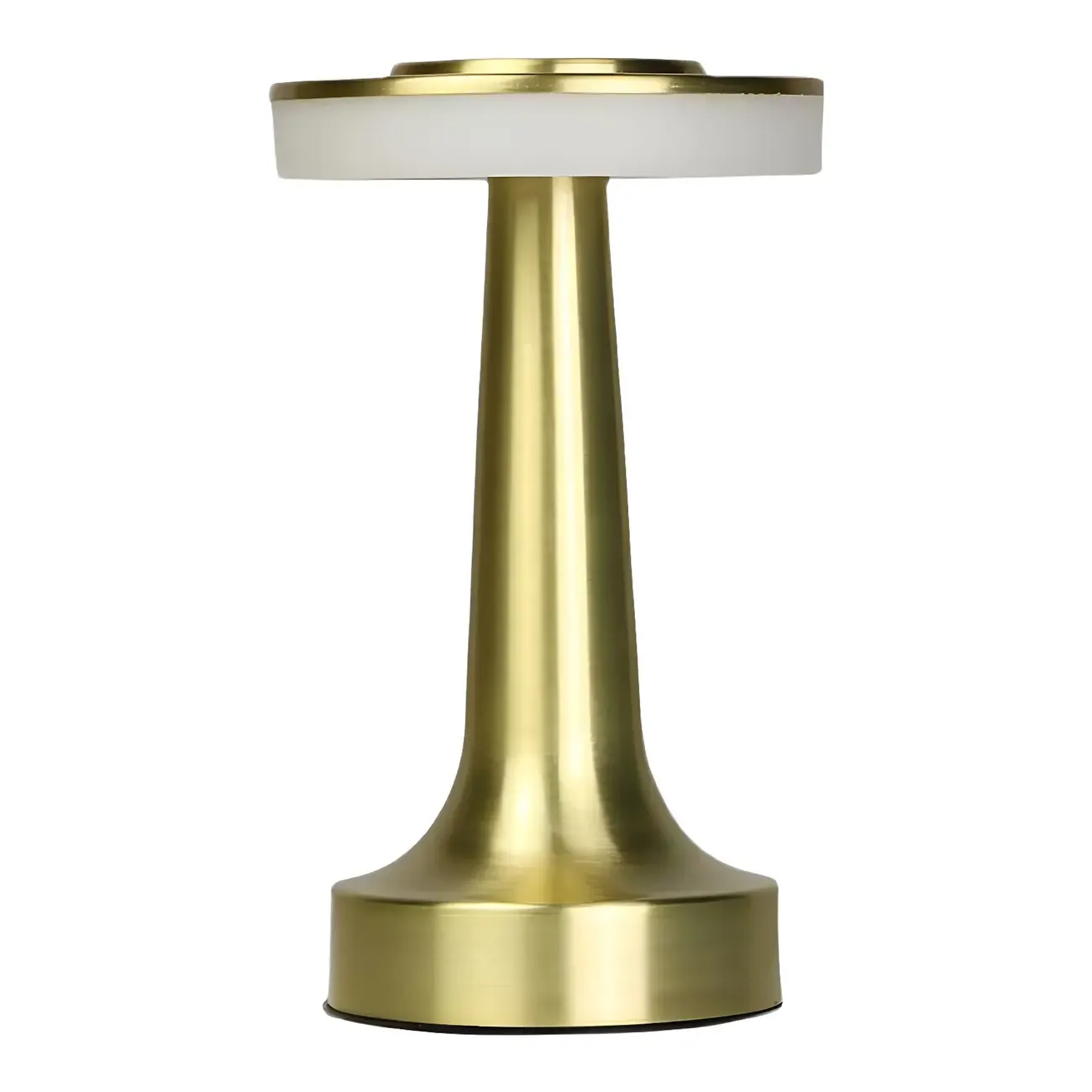 Modern Simple Touching Gold Metal LED Drum Shade Table Lamp