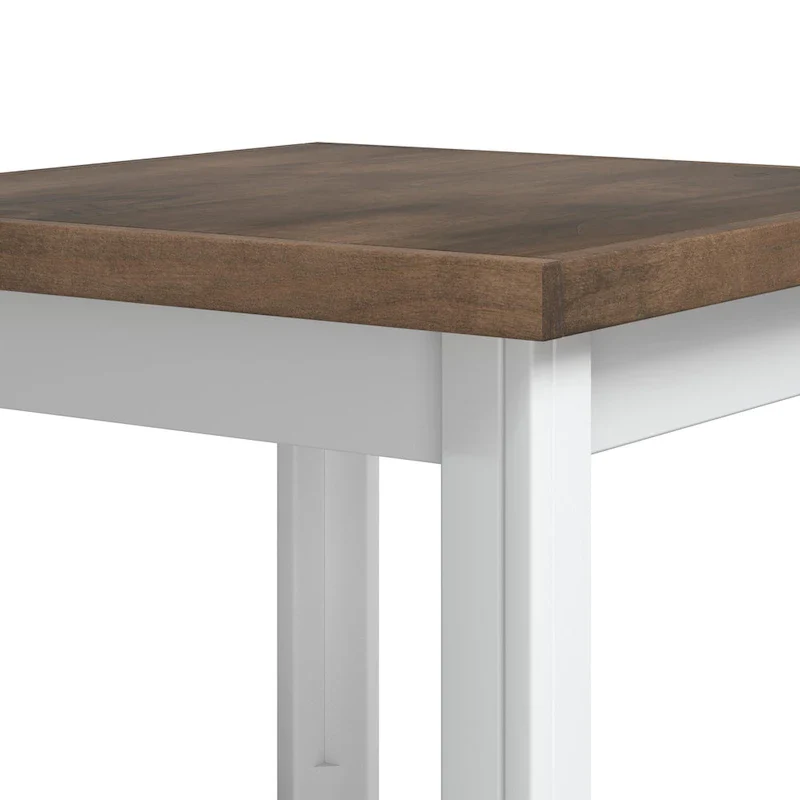 Modern Farmhouse Style 24-Inch Side Table — No Assembly Required, Two-Tone Finish
