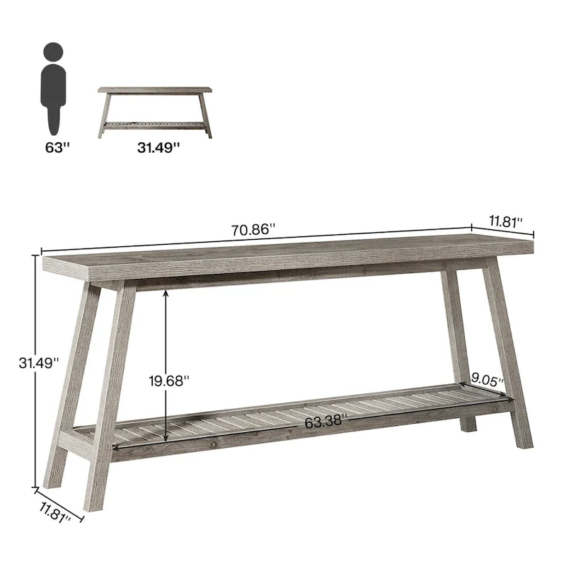 Extra Long Console Entryway Table, 70.9 Inches Console Table