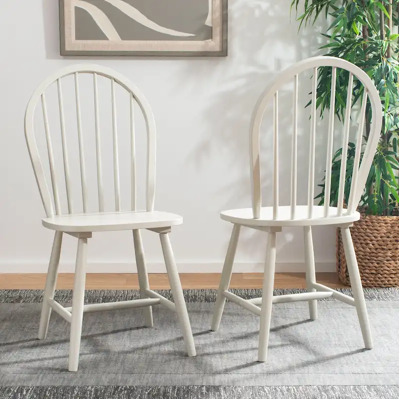 SAFAVIEH Delcie Spindle Oval Back Dining Chair (Set of 2) - 17.9  x 19.7  x 37  - 18Wx20Dx37H