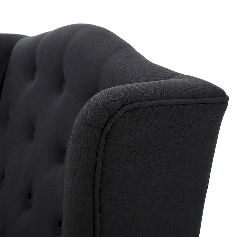 Charcoal 27.5 High Back Upholstered Button Tufted Club Chair