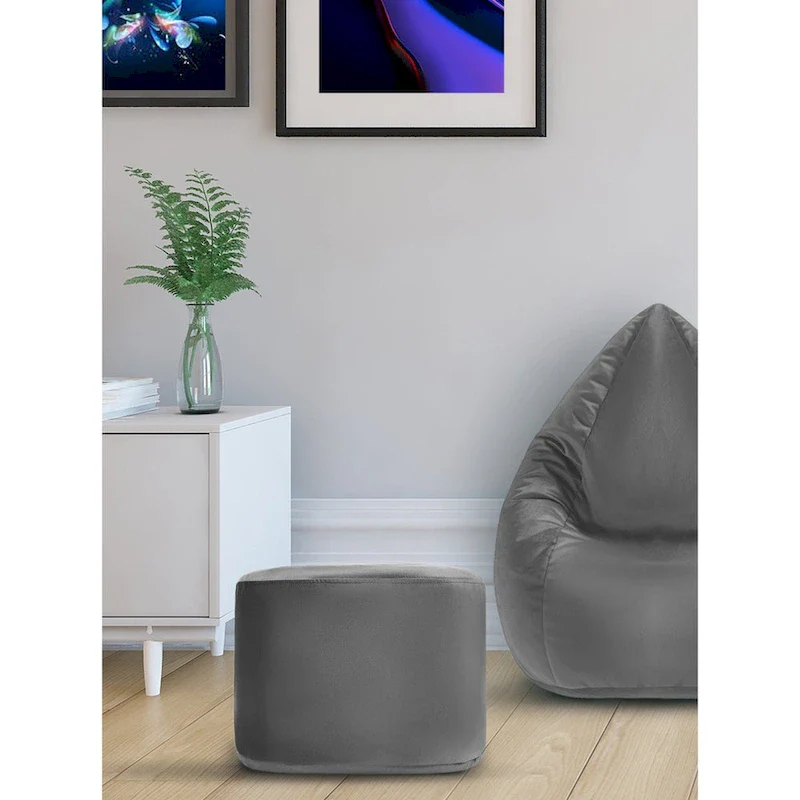 Gouchee Home Belgique Velvet Pouf Ottoman