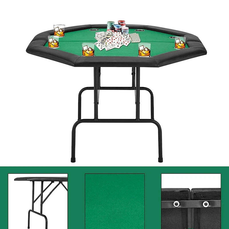 AVAWING 8 Players Game Poker Table Casino Leisure