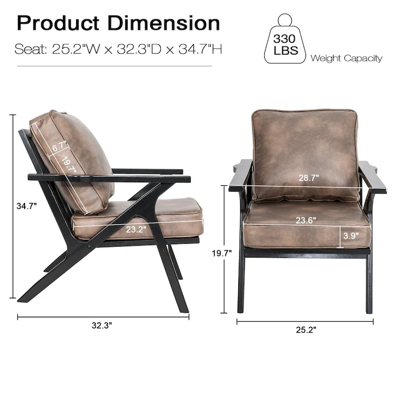 Accent Chair Living Room Chairs Mid Century Modern Chair Leisure Side Reading Arm Chair