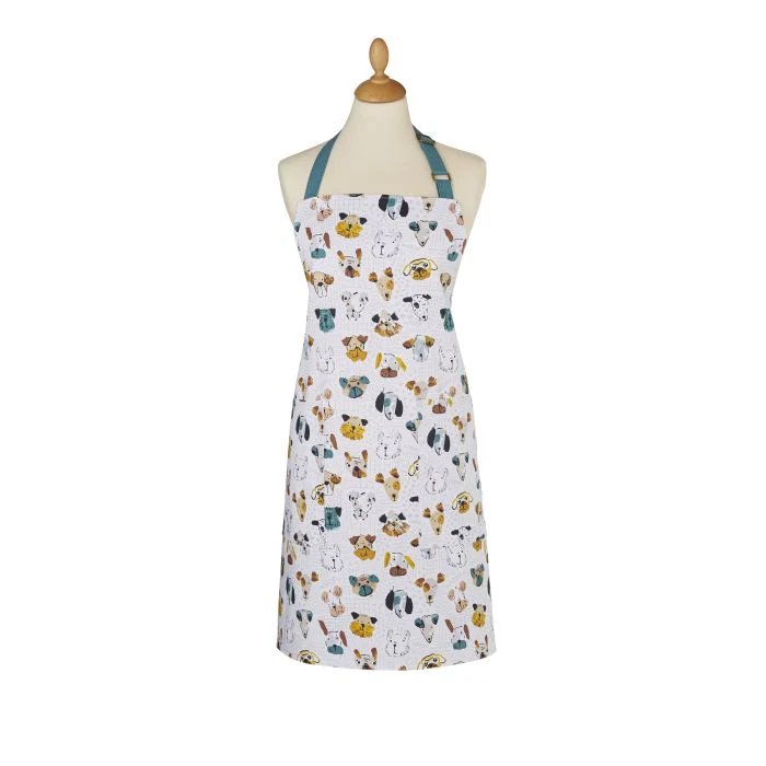 Ulster Weavers Mutley Crew Apron White/Grey 85x70x0.2cm