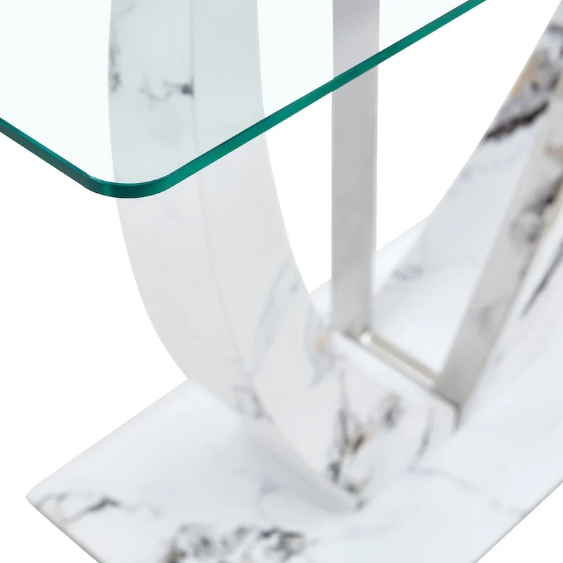 Modern and simple rectangular glass console table