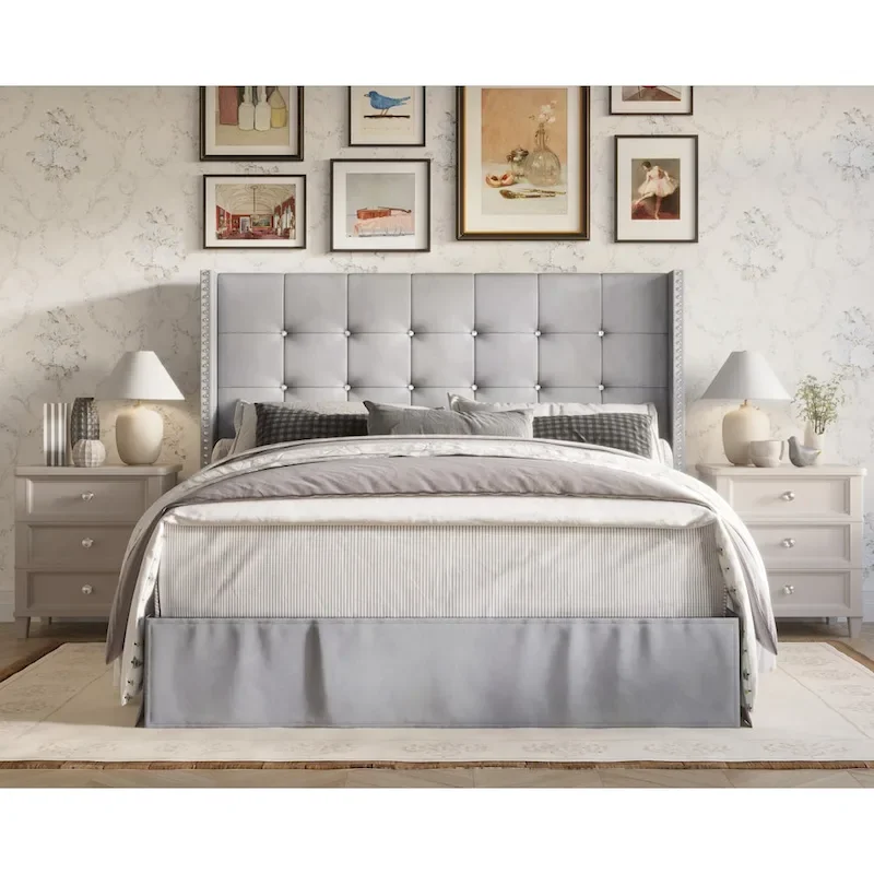 Wilie Tufted Upholstered Platform Bed