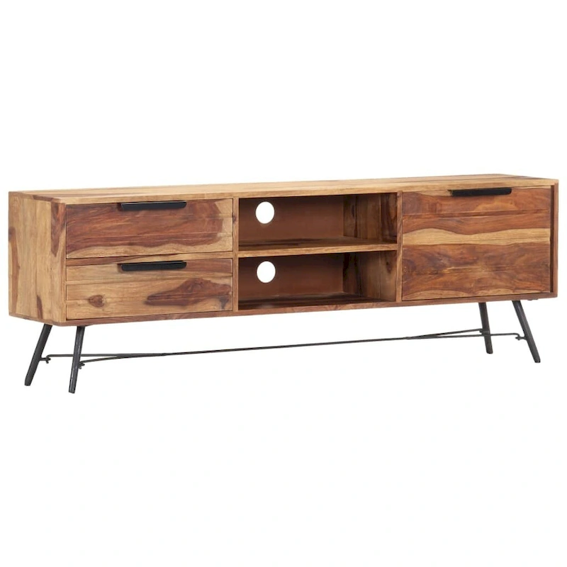 vidaXL TV Stand 55.1x11x18.5 Solid Wood Sheesham