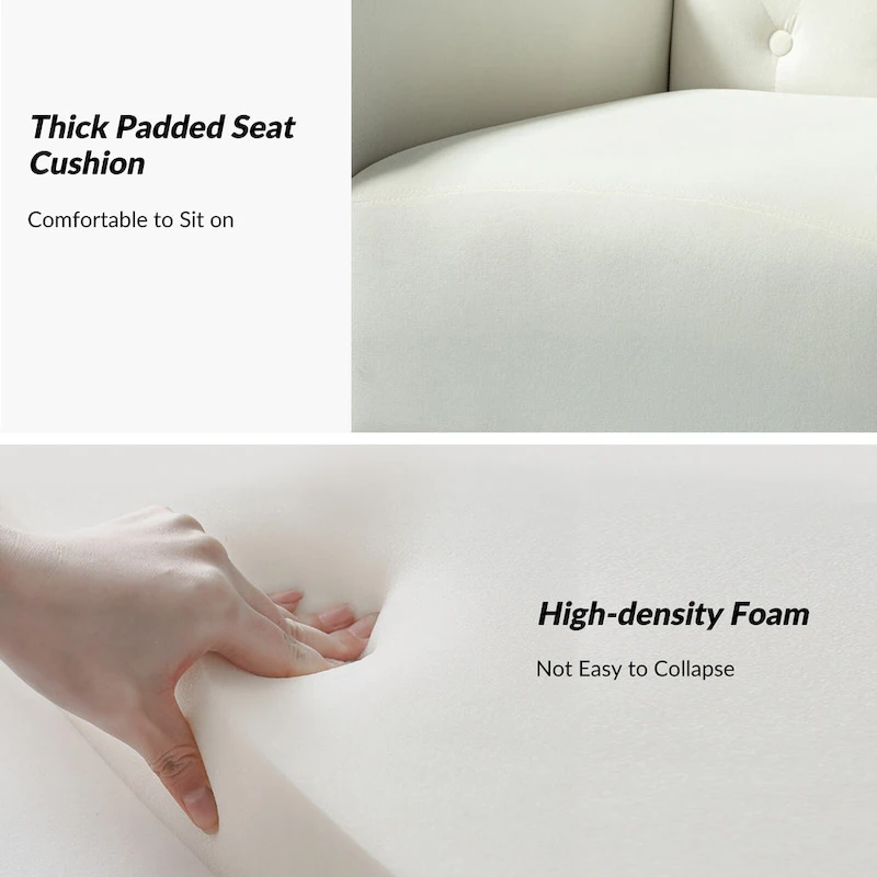 Abadiana Accent Tufted Chair with Metal Base by HULALA HOME