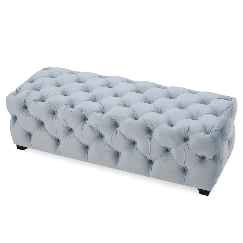 Piper Glam Tufted Velvet Ottoman Bench by Christopher Knight Home