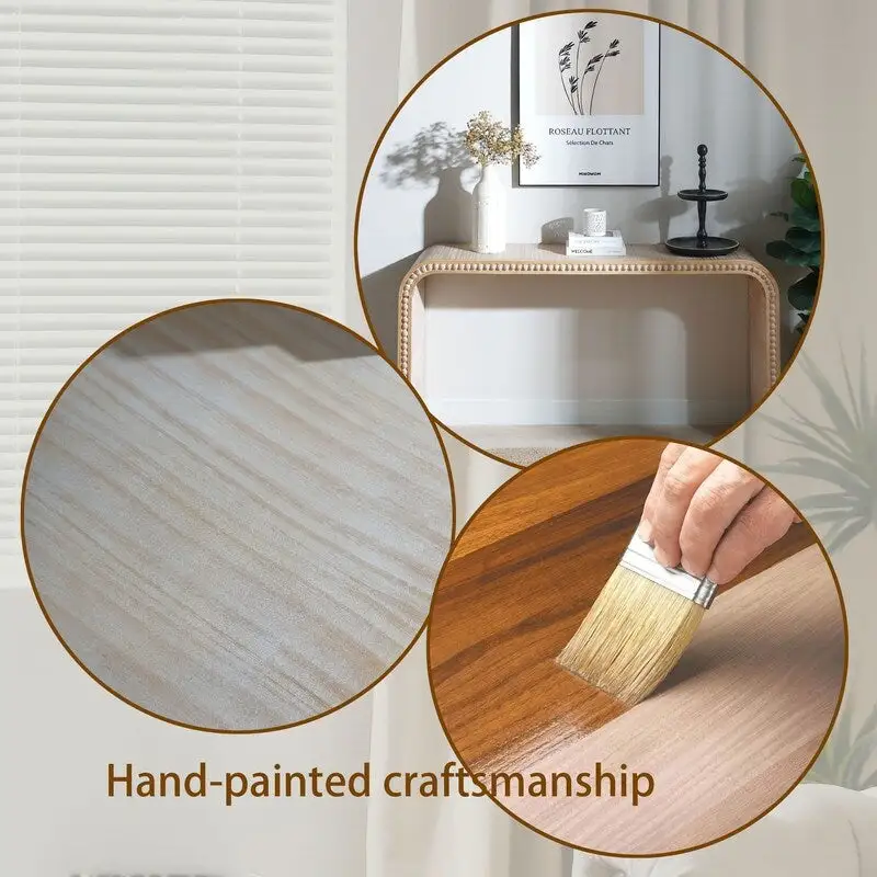 59 Entryway Table, Curved Waterfall-style Table,Console Table with Wood Beads