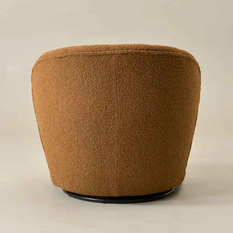 KINWELL 33 Wide Sherpa Boucle Upholstered Swivel Accent Chair