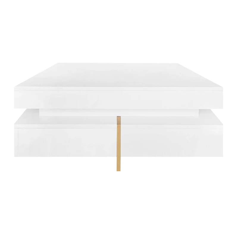 High Gloss Coffee Table with 4 Drawers - 2-Tier