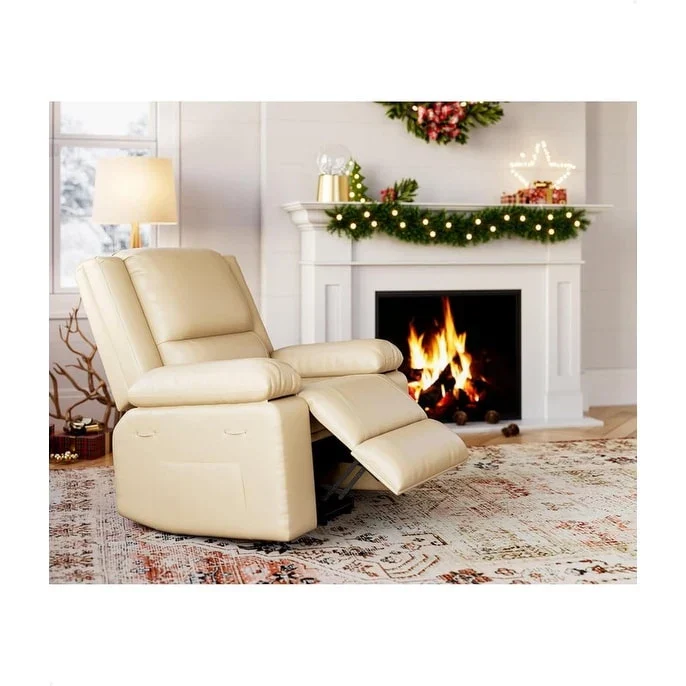 Leather Power Lift Recliner with Heat & Massage