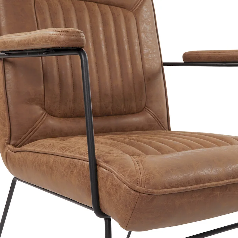 Teigen Faux Leather Chair with Sled Base