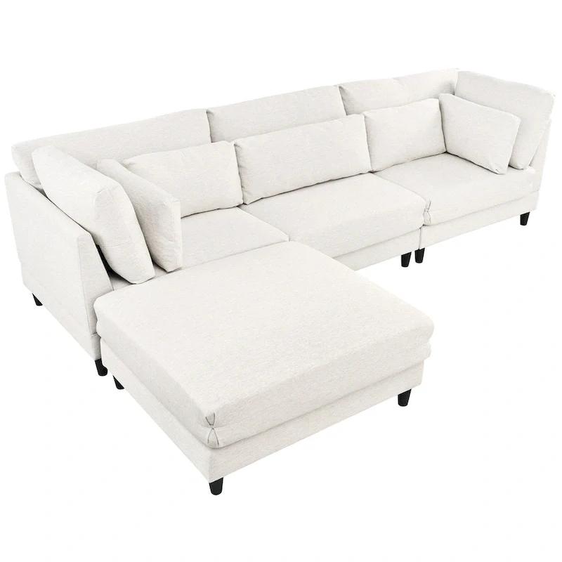 Modular Sectional Sofa with Ottoman and Pillows