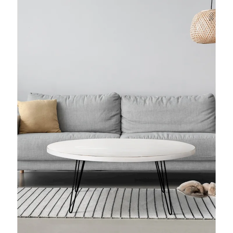 Raffles 44 Wood Oval Cocktail Table