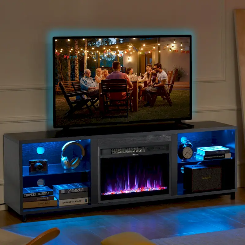 68 TV Cabinet with a 23 Electric Fireplace