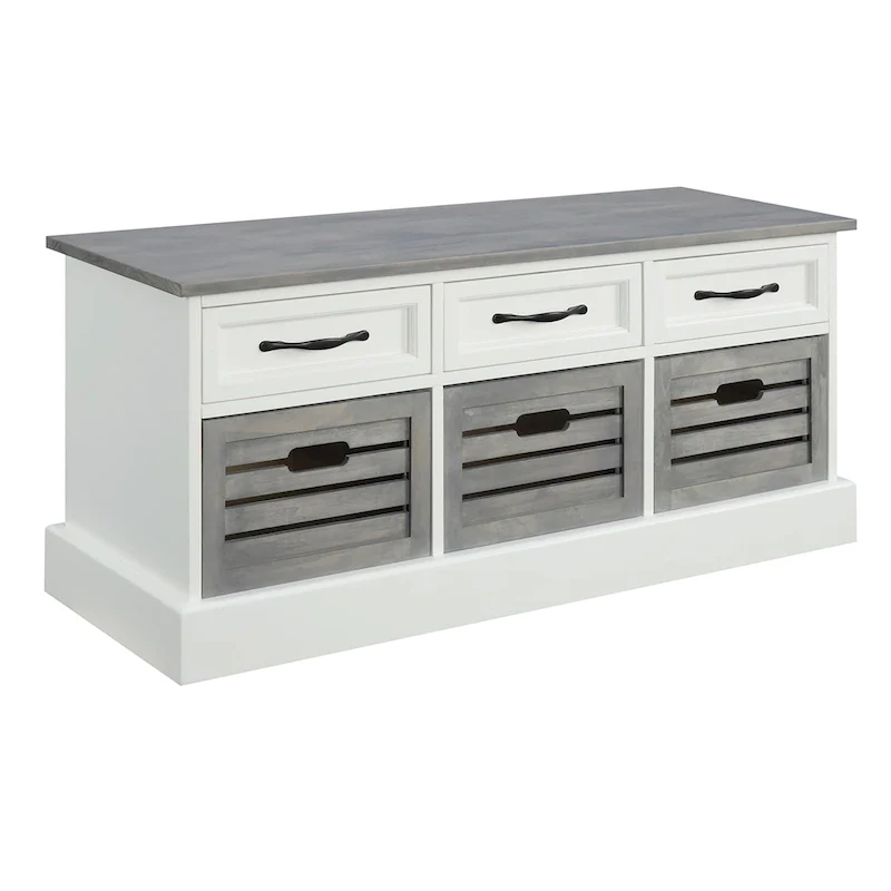 Traditional Wood Cabinet with Baskets