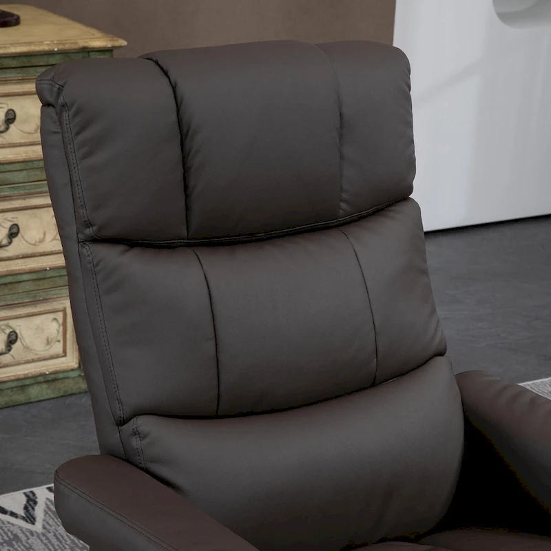 HOMCOM Recliner Chair with Ottoman, Electric Faux Leather Recliner