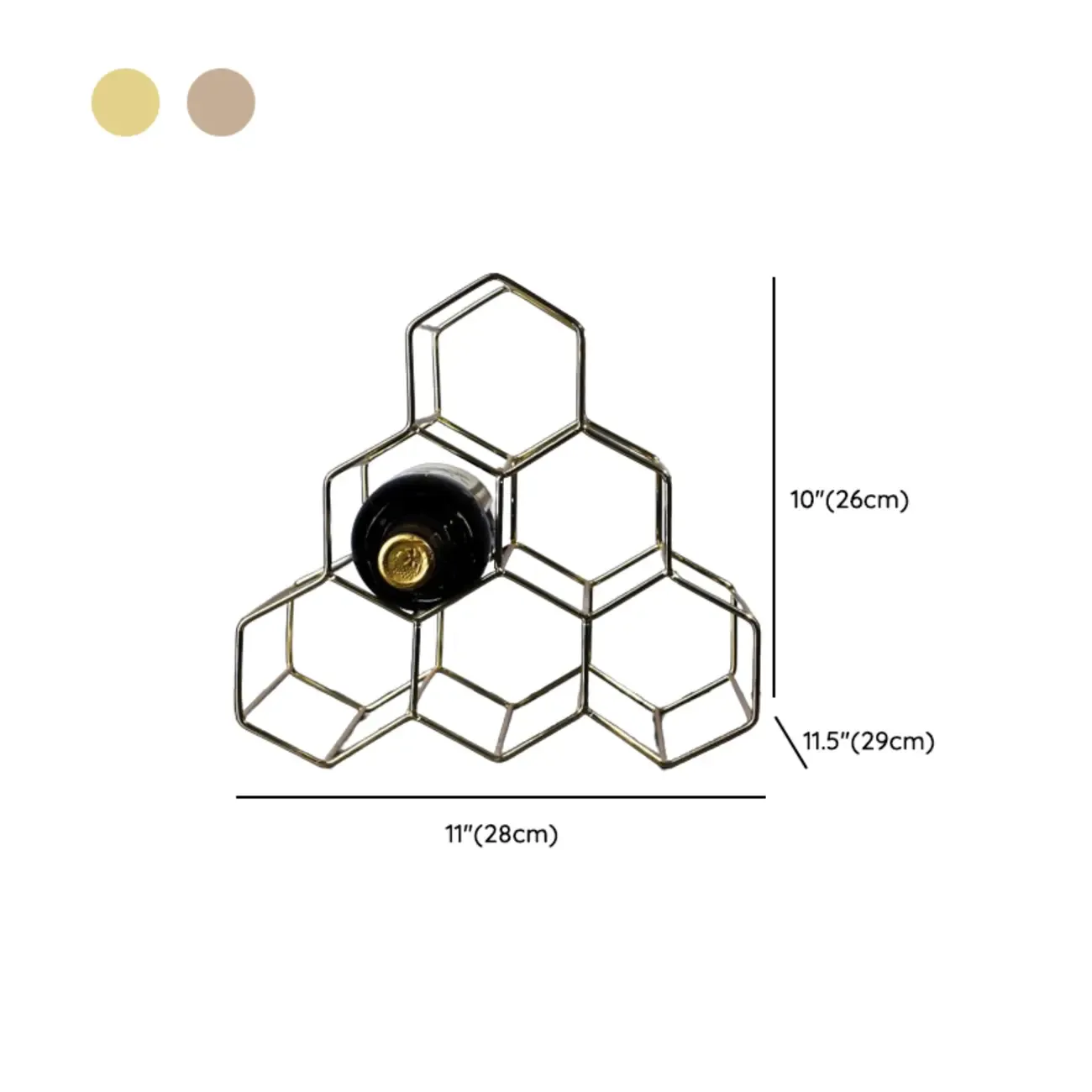 Modern Wine Rack Golden Honeycomb Countertop Bottle Holder