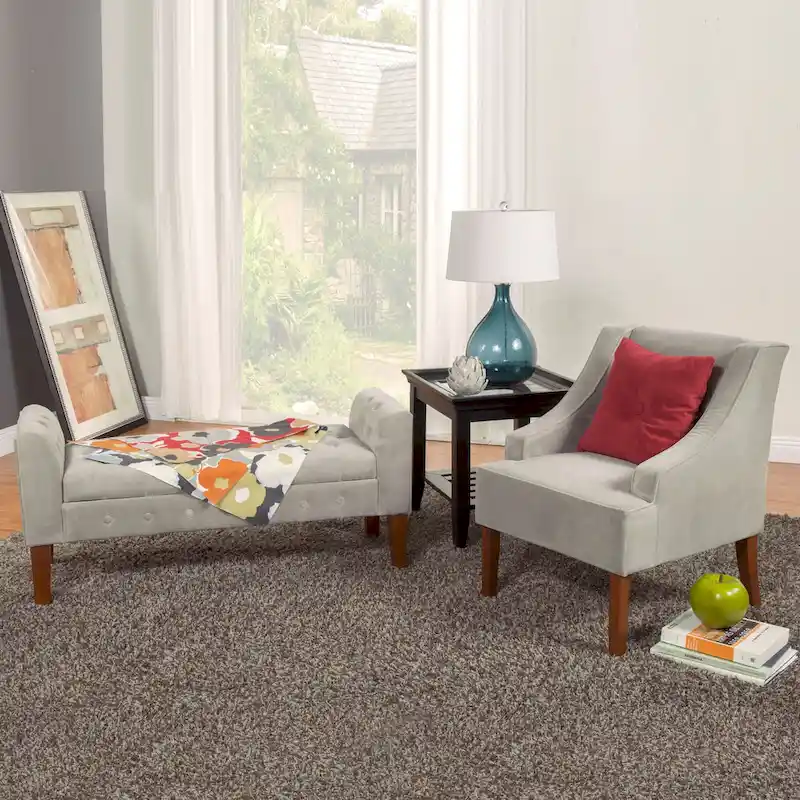 Copper Grove ArumDove Grey Velvet Settee-style Storage Bench