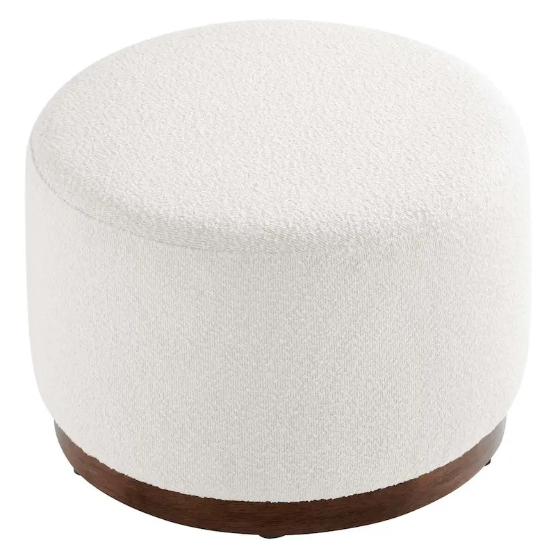 Tilden Large 23/29/38 Round Boucle Upholstered Ottoman