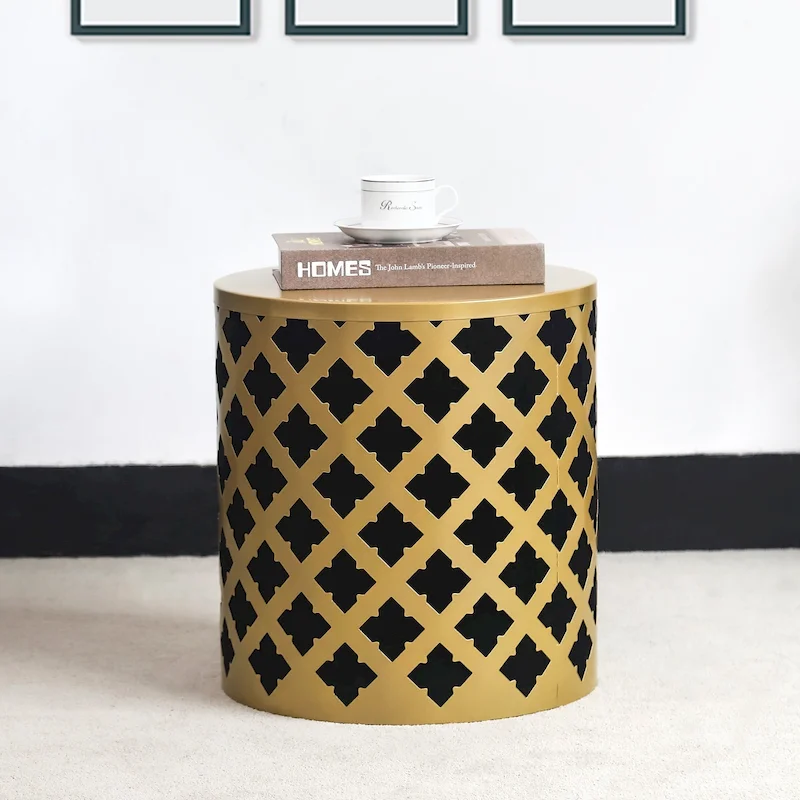 Adeco Set of 2 Round Nesting Side End Tables Set - Set of 2