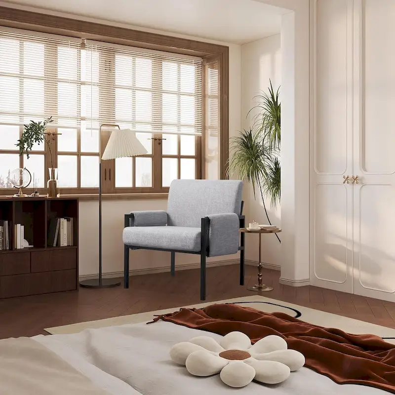 Subrtex Upholstered Accent Chair with Metal Frame Armchair