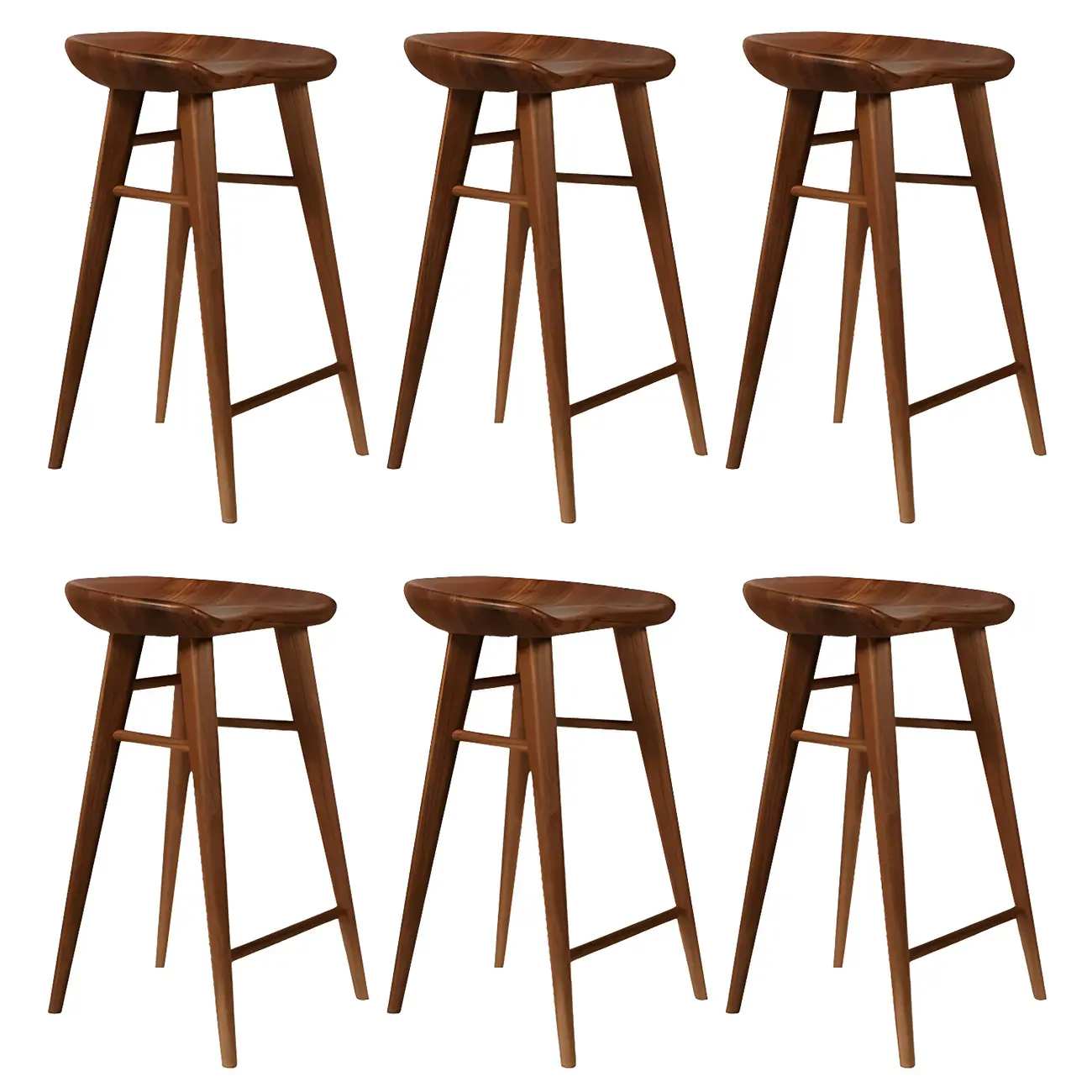 Counter Height Modern Wood Backless Bar Stool