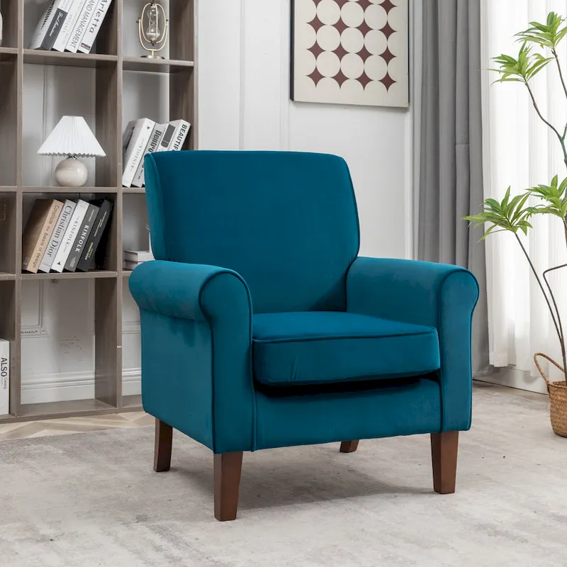 Traditional Rolled Arm Living Room Armchair