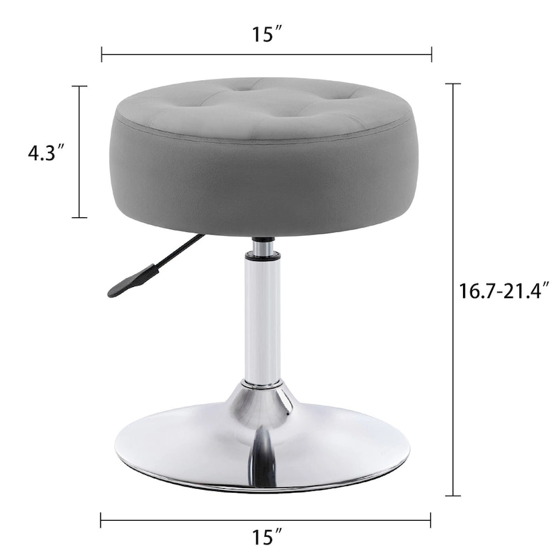 Adjustable Height Round Ottoman Swivel Vanity Stool