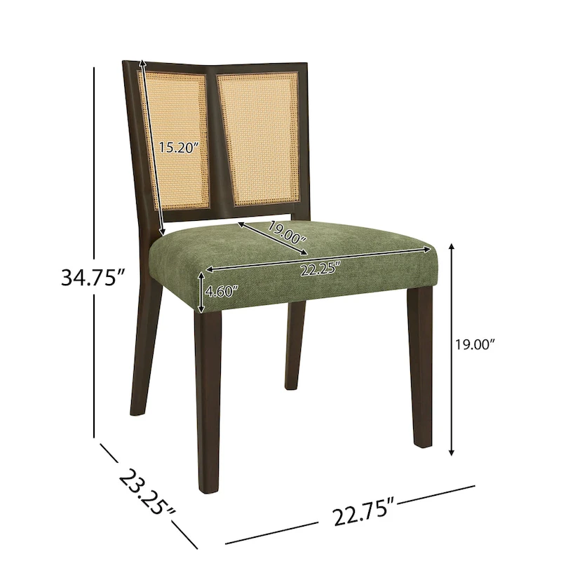 Christopher Knight Home - Oliver Mid-Century Rattan Back Upholstered Dining Chair Set of 2