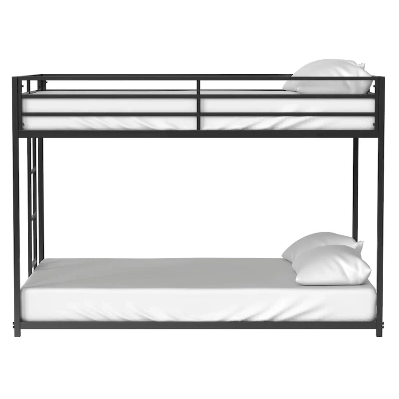 Adin Modern Full Over Full Bunk Bed with Black Metal Guard Rail by Christopher Knight Home