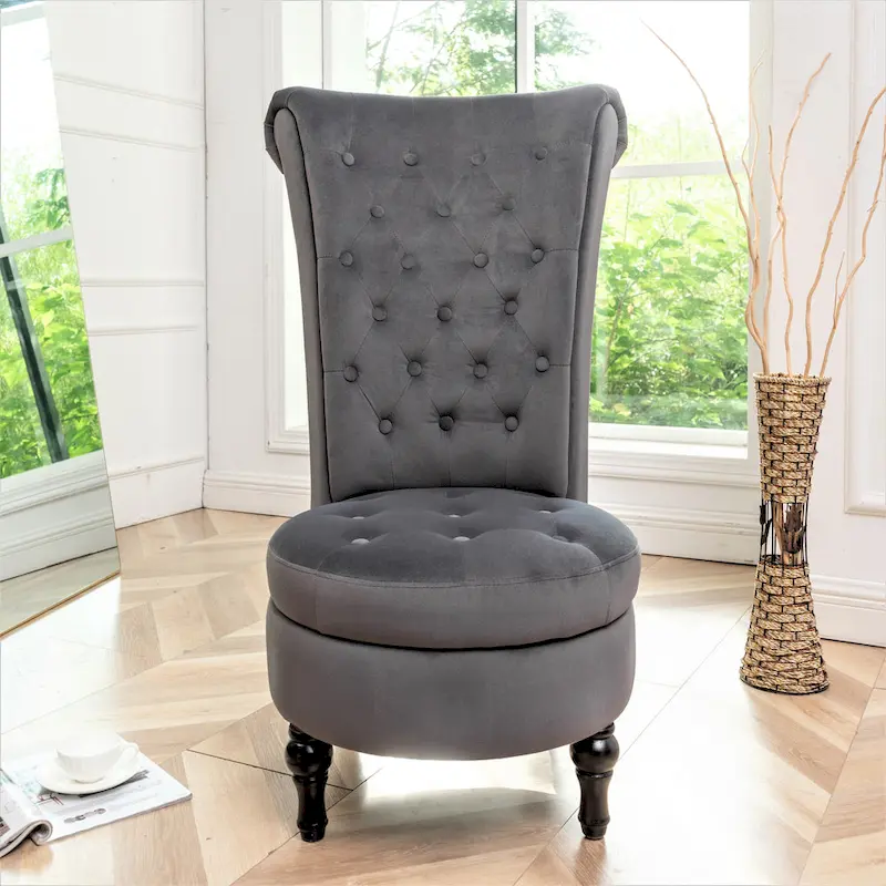 US Pride Furniture Gosser 20 Wide Velvet High Back Vanity Chair