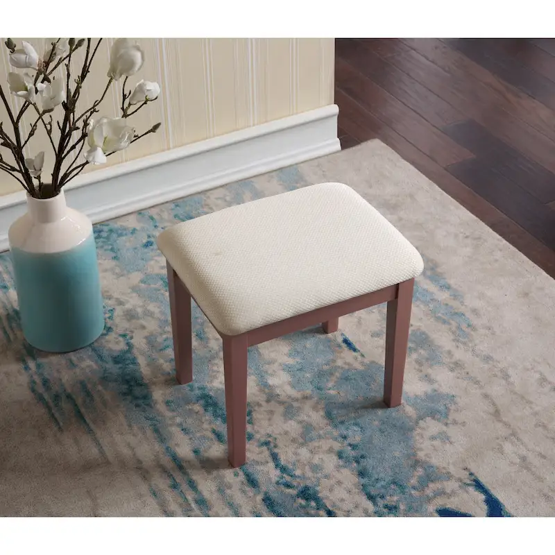 Moniys Wood Moniya Makeup Vanity Table and Stool Set