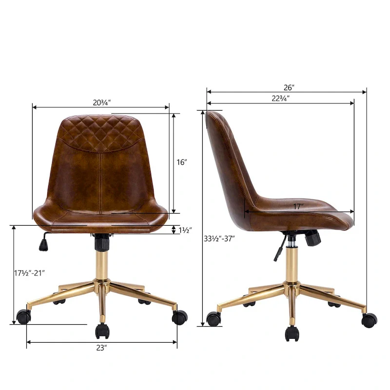 Curved Faux Leather Task Chair Air Lift Office Chair