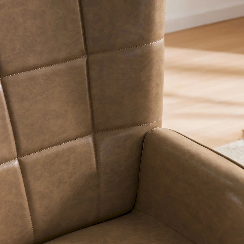 HUIMO High-back Accent Chair Modern Wing Back Chair-Faux Leather