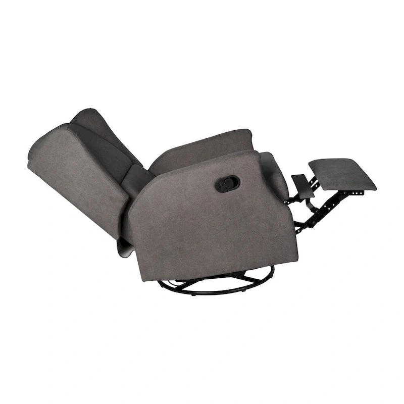 Wingback Manual Recliner Swivel Glider, Cream/Light Gray/Dark Gray, 3-Position, Seats 1