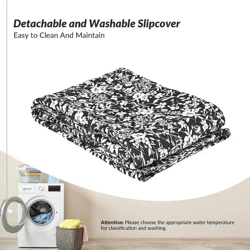 Falk Upholstered Farmhouse Armless Chair with Slipcover and Solid Wood Legs by HULALA HOME